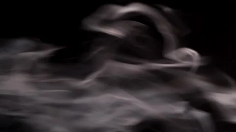White Smoke Patterns on black background Stock Footage 36438011