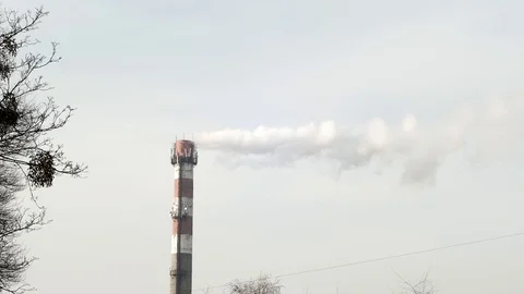White smoke from pipe in the air. Stock Footage 123704206