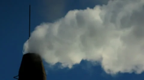 White smoke pipe c Stock Footage 34524193