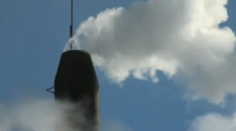 White smoke pipe Stock Footage 34524243