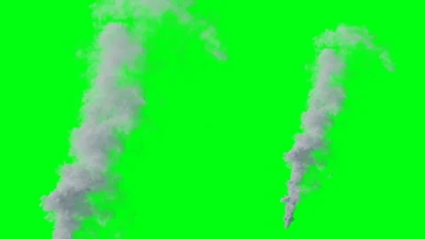 White smoke plume isolate on green screen 4k. Realistic smoke simulation. Stock Footage 145921796