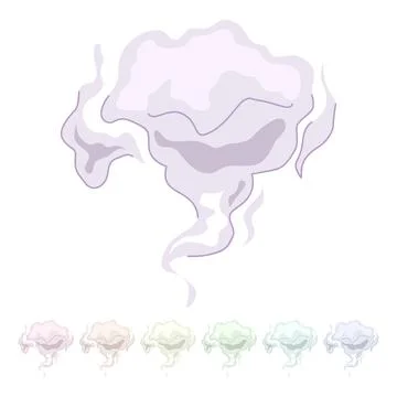 White smoke puff creating abstract gas cloud graphic Stock Illustration