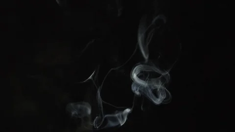 White smoke rises up on a black background Stock Footage 105029277