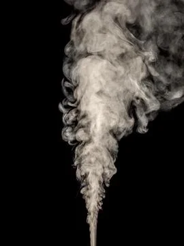 White smoke rises effect isolated on black Stock Photos