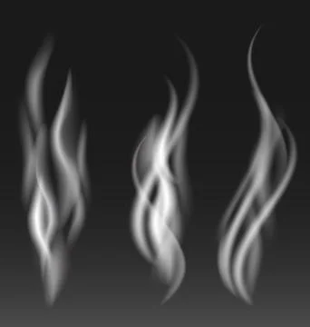 White smoke set on black background Stock Illustration