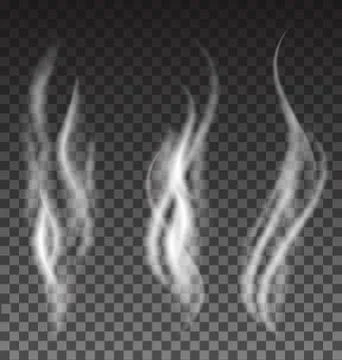 White smoke set on translucent background Stock Illustration