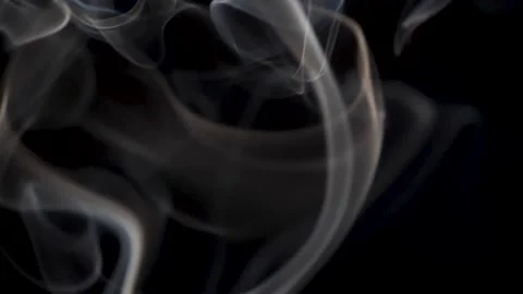 White smoke slowly floating in space against black background Video stock 278450218
