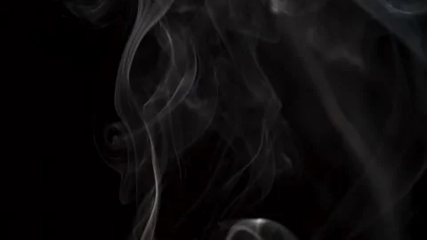 White smoke slowly floating in space against black background Stock Footage 278450266