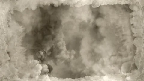 White smoke square content frame like tunnel in clouds Stock Illustration