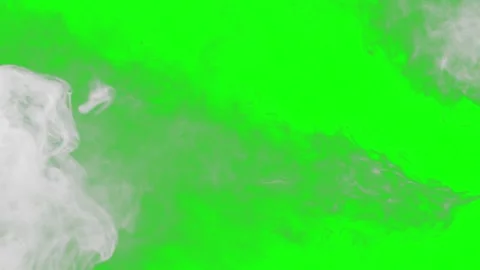 White smoke stream on green screen. Abstract fog overlay for video compositing. Stockbeeldmateriaal 339755697
