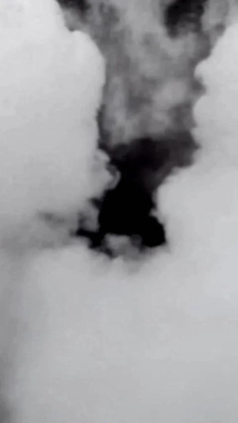 White Smoke Vertical Cloud Puff Steam Motion Effect Stock Footage 346500584