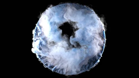 White smoke vortex in real time with alpha matte Stock Footage