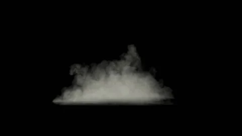 White smoke waves rushing towards the camera, puff of dust on a black backgro Stock Footage 160454431