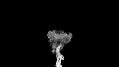 White smoke wispy flowing effect on black background rendering Stock Footage 331569844
