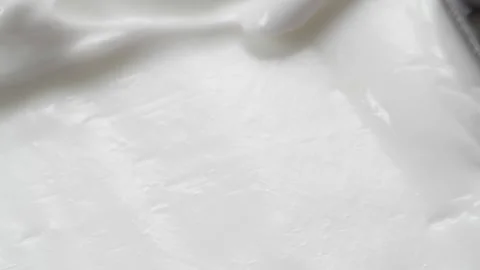 White smooth eye, makeup skin cream texture, closeup beauty facial cosmetic mask Stock Footage 266097901