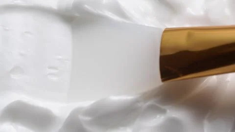 White smooth eye, makeup skin cream texture, closeup beauty facial cosmetic mask 動画素材 281053602