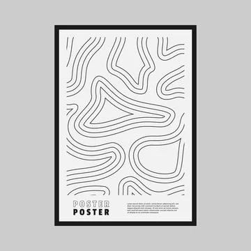 White smooth pattern poster vector monochrome art Stock Illustration
