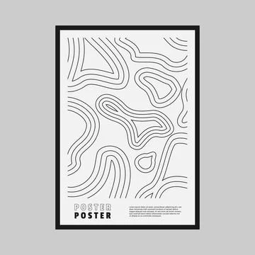 White smooth pattern poster vector monochrome template 스톡 일러스트