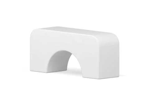 White smooth rectangle arch block geometric foundation shape decorative des.. Stock Illustration