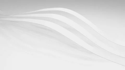 White smooth ribbons bend on white background. light monochromatic background. 3 Video stock 300845115