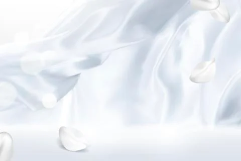 White smooth satin background Stock Illustration
