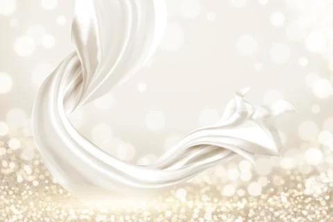 White smooth satin element Stock Illustration