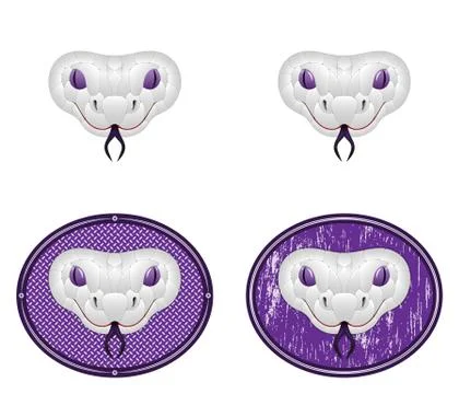 White snake head, vector illustration of snake head Stock Illustration
