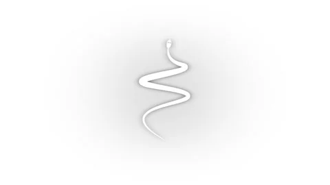 White snake icon with shadow isolated on white background. 스톡 동영상 174101098