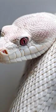 White snake skin python isolated black background Photos