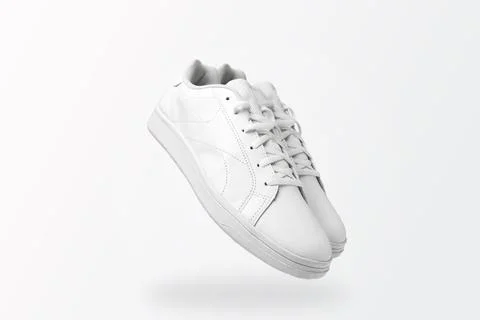White Sneaker Neutral Background Stock Photos