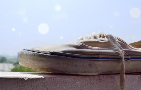 White sneakers Stock Photos