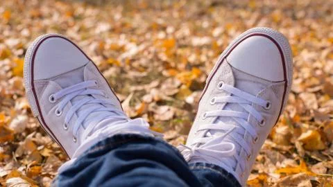 White sneakers. Stock Photos