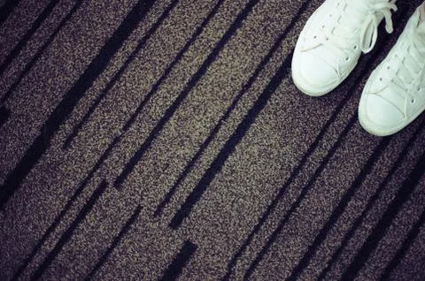 White sneakers with space for text. Stock Photos