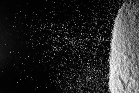 A white snow on the black background Foto stock