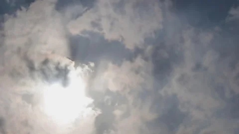 White snow clouds float under the sky Stock Footage 114222728