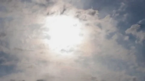 White snow clouds float under the sky Stock Footage 114223866