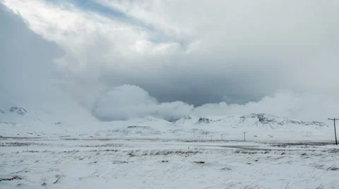 White snow clouds timelapse in Iceland Video stock 36172864