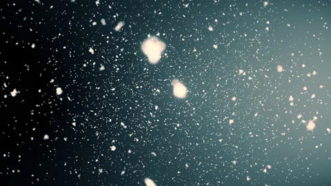 White snow falling on isolated black background Stock Footage 163945135