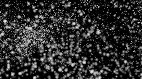 White Snow Falling on Isolated Black Background 库存插图