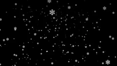 White snow flake falling on black background Stock Footage 292072602