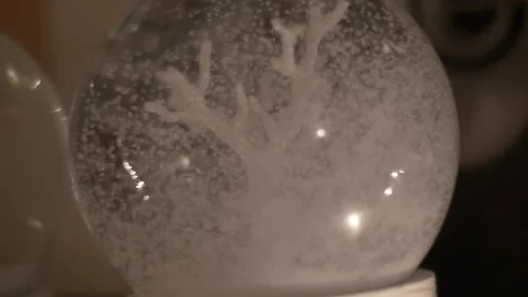 White Snow Globe, evening, close up Stock Footage 168194614