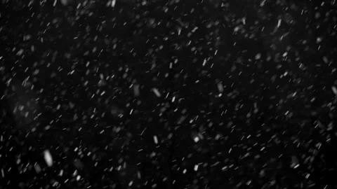 White snow isolated on black background, natural and real winter Stock Footage 342400364