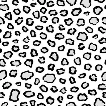 White snow leopard seamless pattern. Stock Illustration