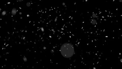 White snow overlay layer on black background, snowflakes bokeh and snowfall.. Stock Illustration