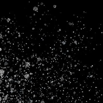 White snow overlay layer on black background, snowflakes bokeh and snowfall.. Stock-Illustration