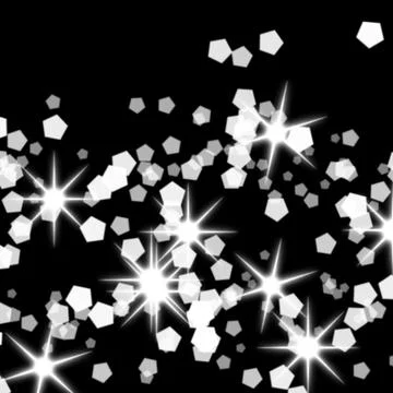 White snow overlay layer on black background, snowflakes bokeh and snowfall.. Stock Illustration