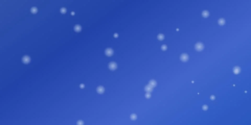 White snow particles falling on a blue background Illustrazione stock