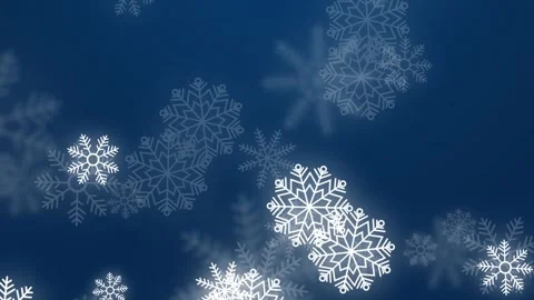 White snow particles Falling looping blue background animation 4k. Stock Footage 256068159