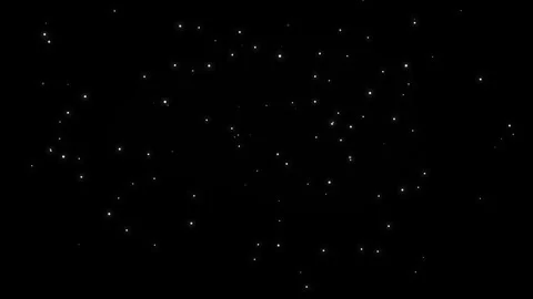 White Snow Particles Falling Motion on Black Background, Seamless Overlay Effect Stock Footage 340515288