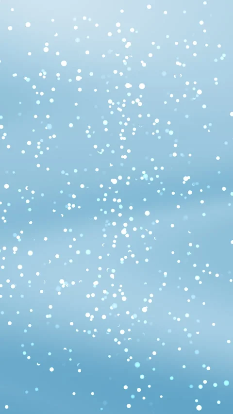 White Snow Particles Floating on Soft Blue Winter Background Stockbeeldmateriaal 333988126